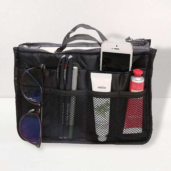 Travel Tote Handbag/Purse Insert Cosmetic Organizer (Blue) - Picture 5 of 7